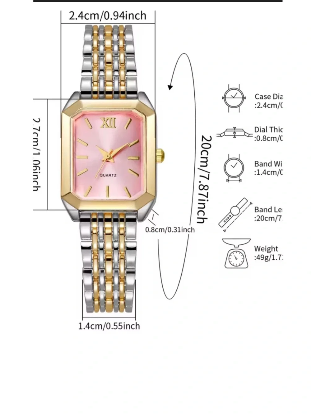Monarch Two Tone Tank Watch